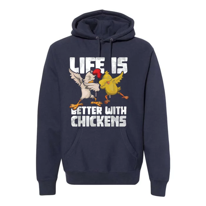 Funny Animal Farmer Dabbing Rooster Dab Hen Chicken Premium Hoodie