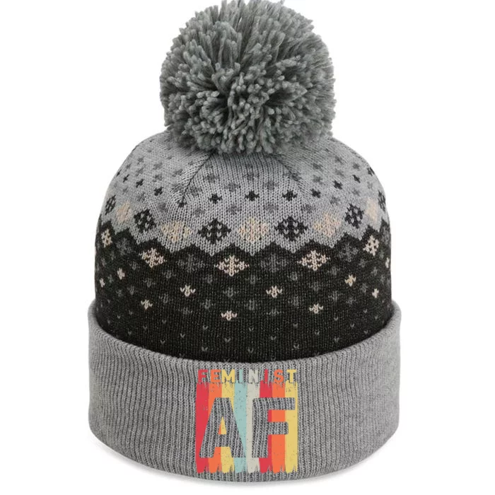 Feminist Af Feminism Cute Gift The Baniff Cuffed Pom Beanie