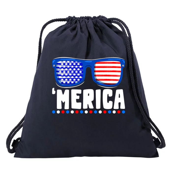 Funny American Flag Fourth 4th Of July Family Funny Gift Drawstring Bag