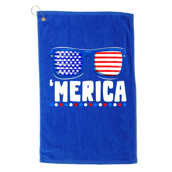 Funny American Flag Fourth 4th Of July Family Funny Gift Platinum Collection Golf Towel