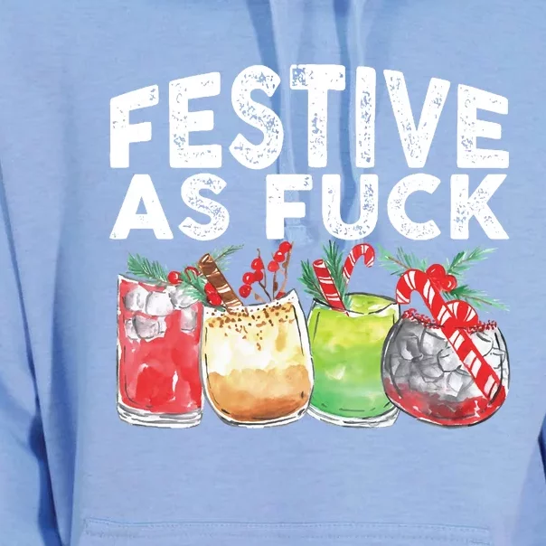 Festive As Fuck Funny Ugly Christmas Holiday Xmas Unisex Surf Hoodie