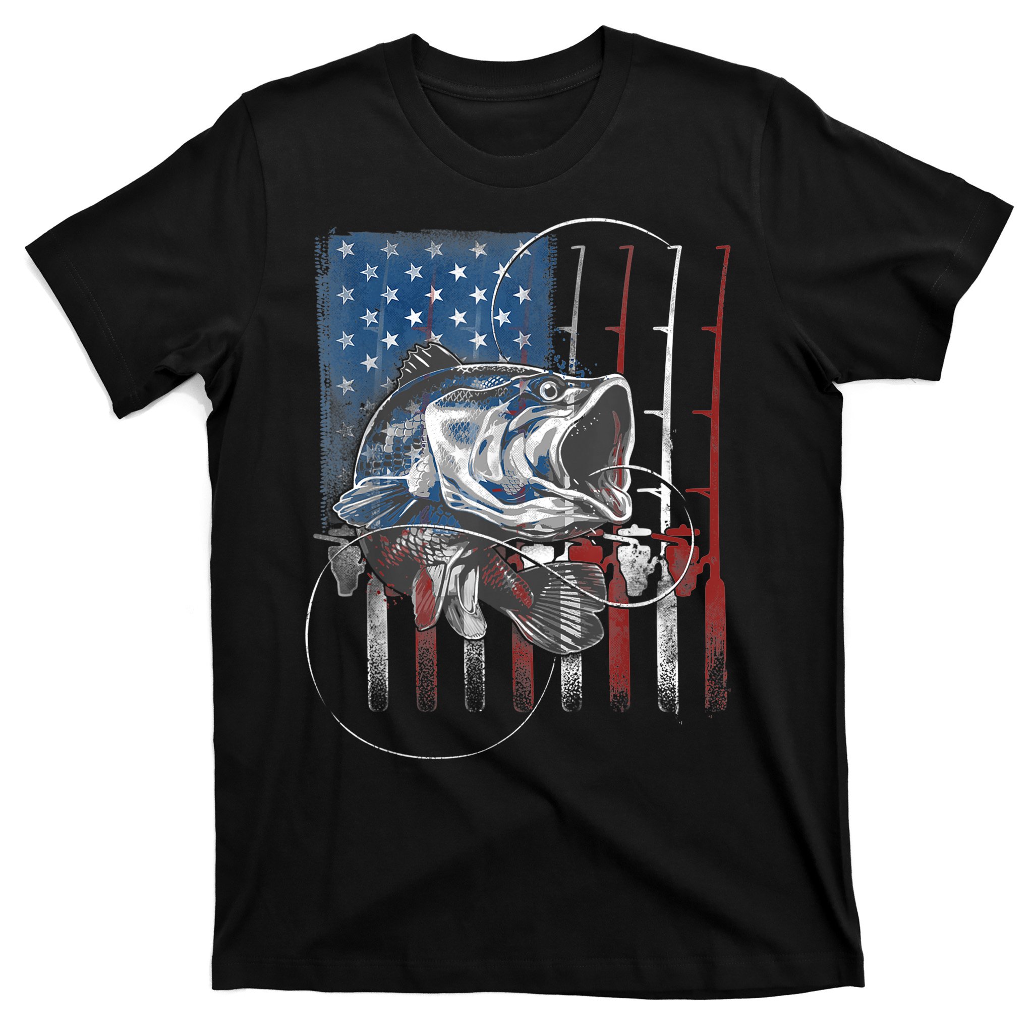 American Flag Fishing Shirt Vintage Fishing Shirt - TeeUni