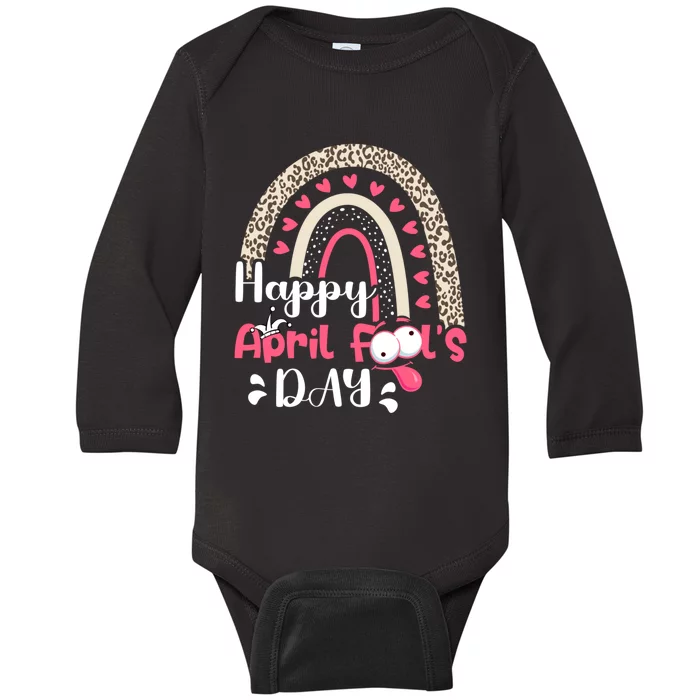 Funny April Fools Day Pranks Rainbow Quote April Fool's Day Baby Long Sleeve Bodysuit