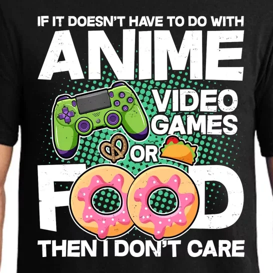 Funny Anime Food And Video Games Pajama Set