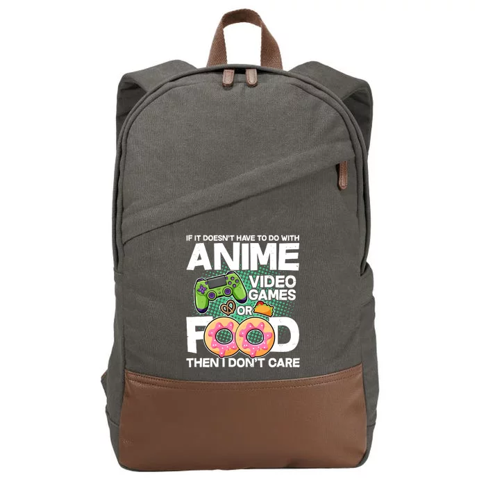 Funny Anime Food And Video Games Cotton Canvas Backpack