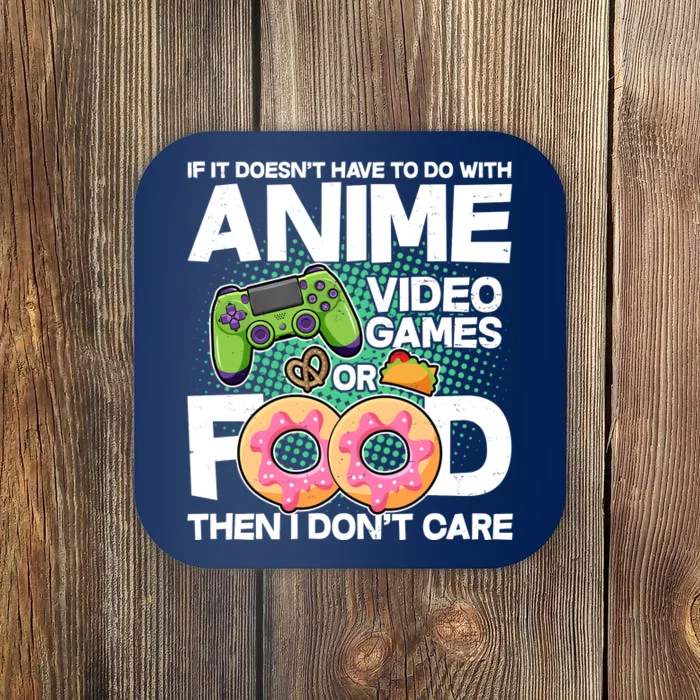 Funny Anime Food And Video Games Coaster