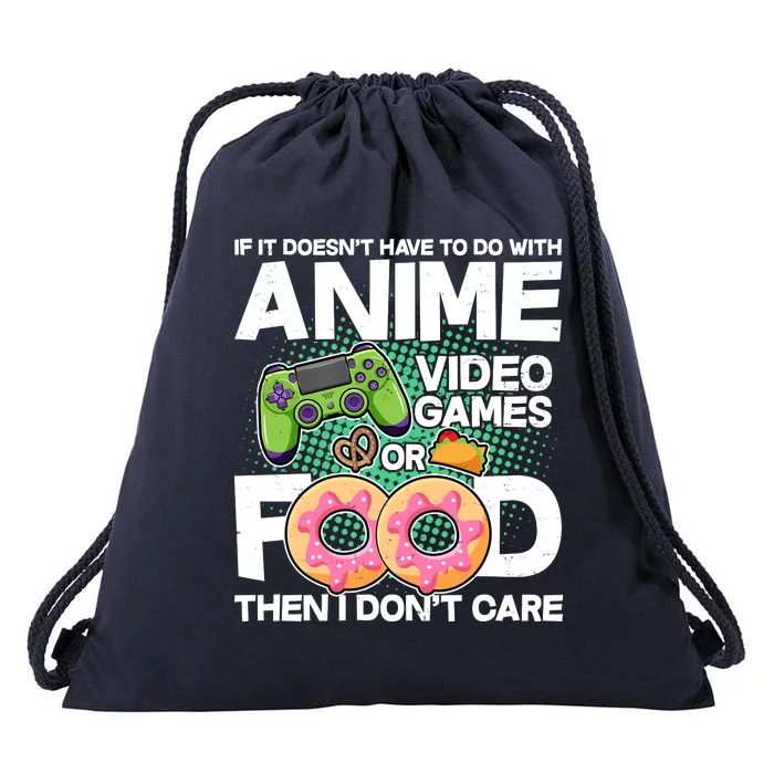 Funny Anime Food And Video Games Drawstring Bag