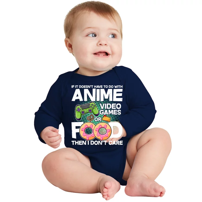 Funny Anime Food And Video Games Baby Long Sleeve Bodysuit