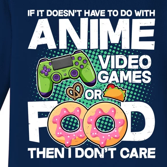 Funny Anime Food And Video Games Baby Long Sleeve Bodysuit