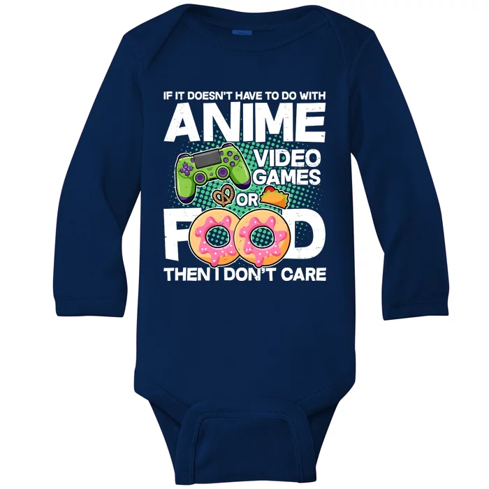 Funny Anime Food And Video Games Baby Long Sleeve Bodysuit