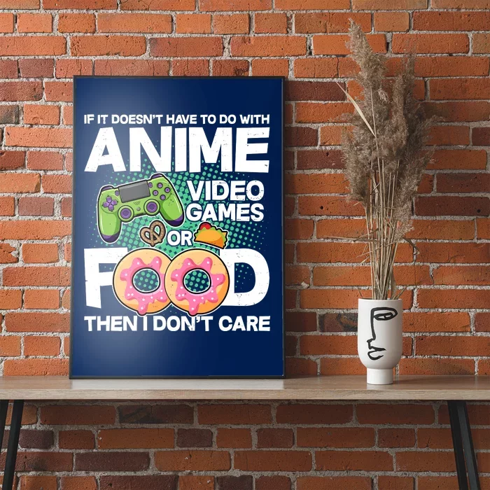 Funny Anime Food And Video Games Poster