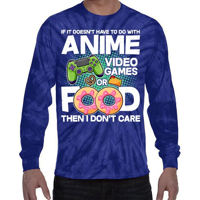 Funny Anime Food And Video Games Tie-Dye Long Sleeve Shirt