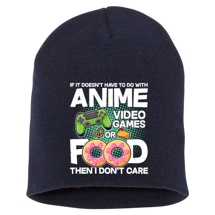 Funny Anime Food And Video Games Short Acrylic Beanie