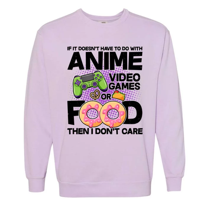 Funny Anime Food And Video Games Garment-Dyed Sweatshirt