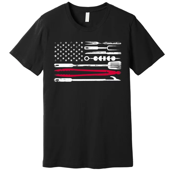 Funny American Flag Grilling Tools BBQ Grill Barbecue Tool Premium T-Shirt