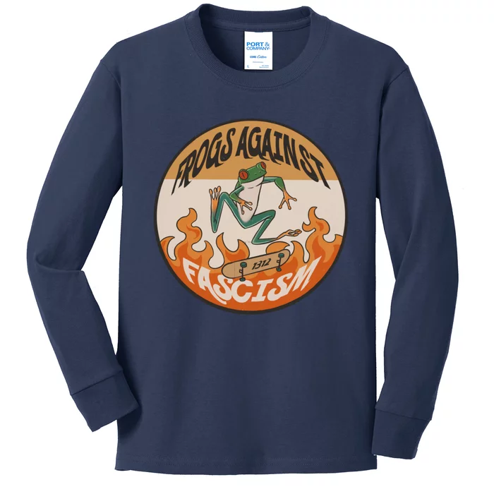 Frogs Against Fascism Kids Long Sleeve Shirt