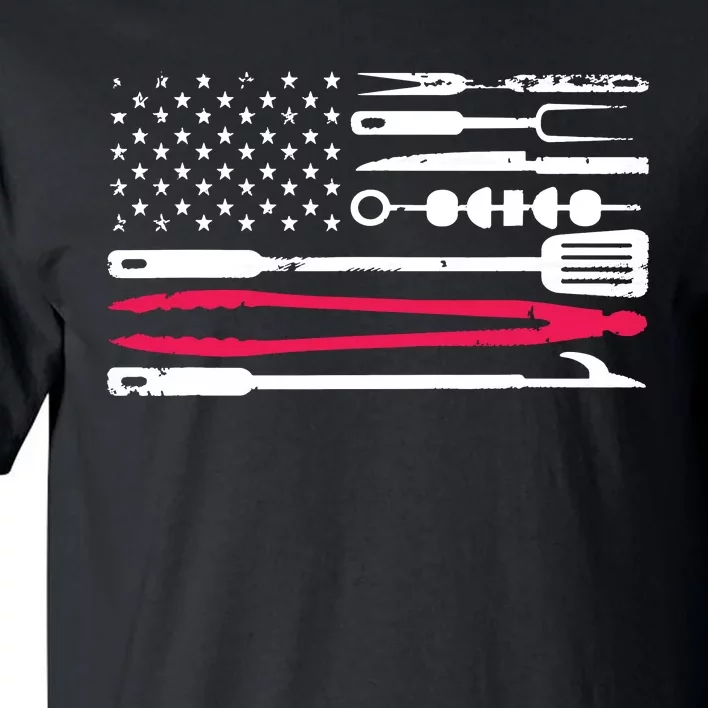 Funny American Flag Grilling Tools BBQ Grill Barbecue Tool Tall T-Shirt