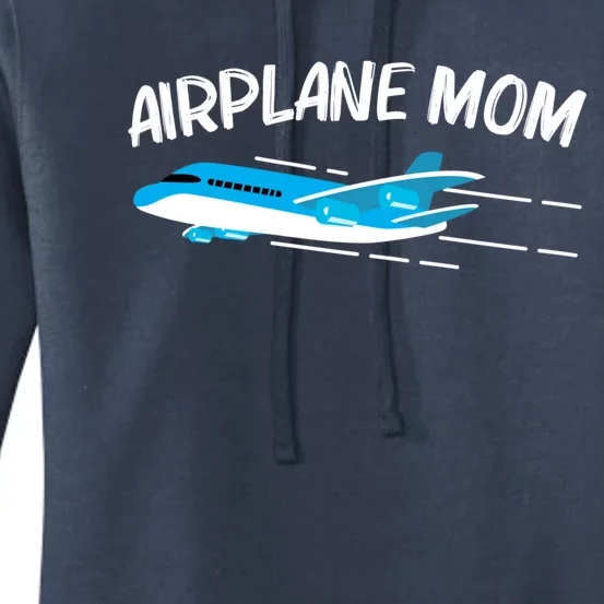 Funny Airplane For Mom Mother Captain Aviation Plane Engine Gift Women's Pullover Hoodie