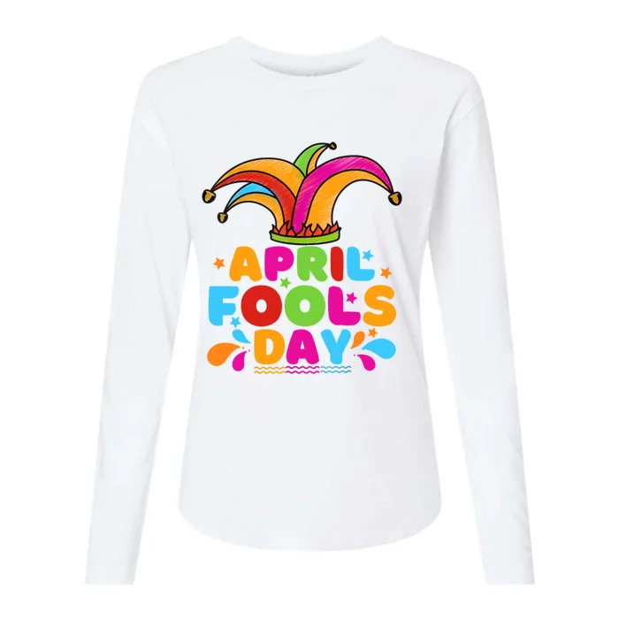 Funny April Fools Day 1st April Jokes Happy April Fools Day Womens Cotton Relaxed Long Sleeve T-Shirt