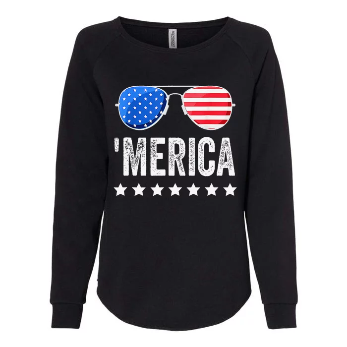 Funny American Flag Patriotic Fourth Womens California Wash Sweatshirt