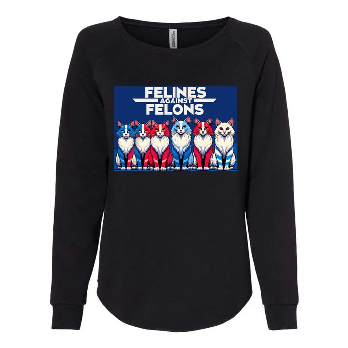 Felines Against Felons Womens California Wash Sweatshirt