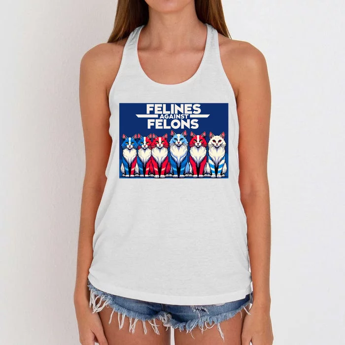 Felines Against Felons Women's Knotted Racerback Tank