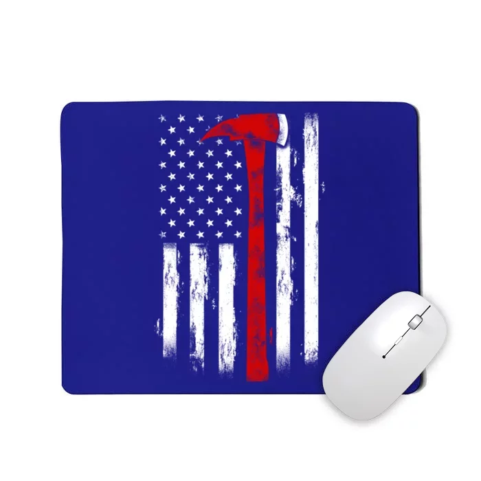 Fire Ax Fire Departt Firefighter American Axe Flag Gift Mousepad