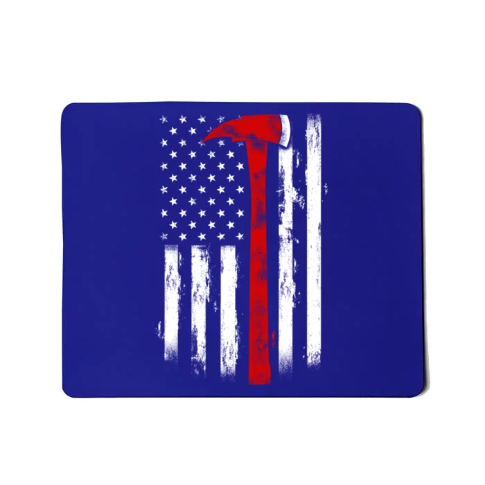 Fire Ax Fire Departt Firefighter American Axe Flag Gift Mousepad