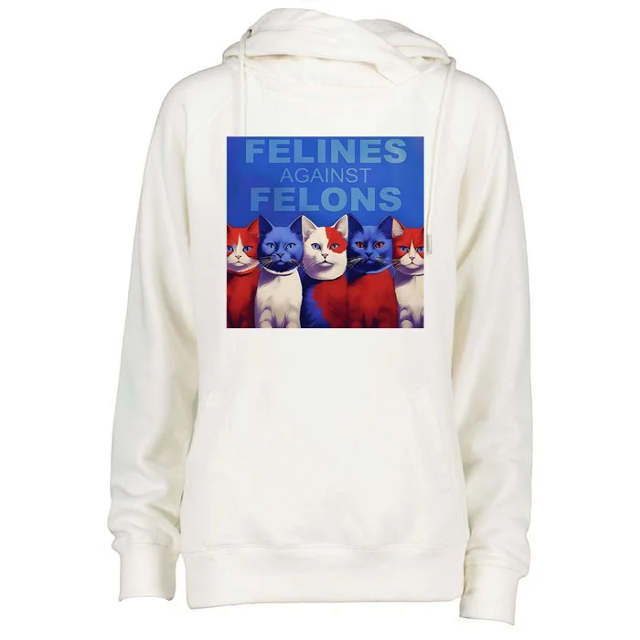 Felines Against Felons Womens Funnel Neck Pullover Hood