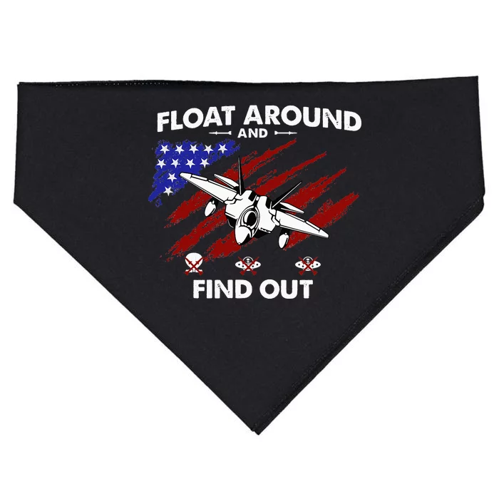 Float Around & Find Out Chinese Spy Balloon & UFOs USA Flag USA-Made Doggie Bandana