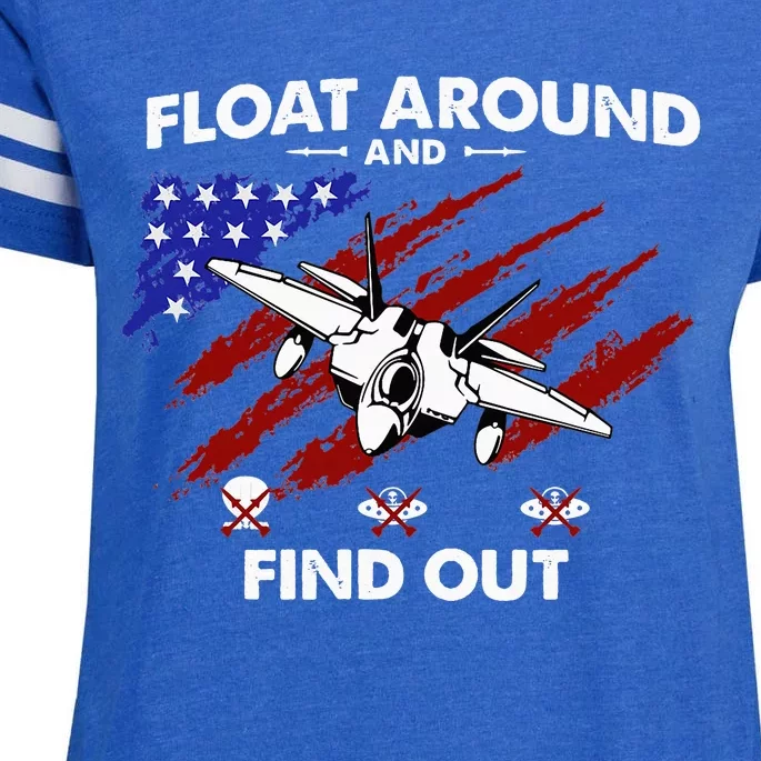 Float Around & Find Out Chinese Spy Balloon & UFOs USA Flag Enza Ladies Jersey Football T-Shirt