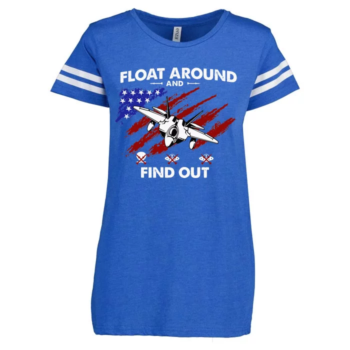 Float Around & Find Out Chinese Spy Balloon & UFOs USA Flag Enza Ladies Jersey Football T-Shirt