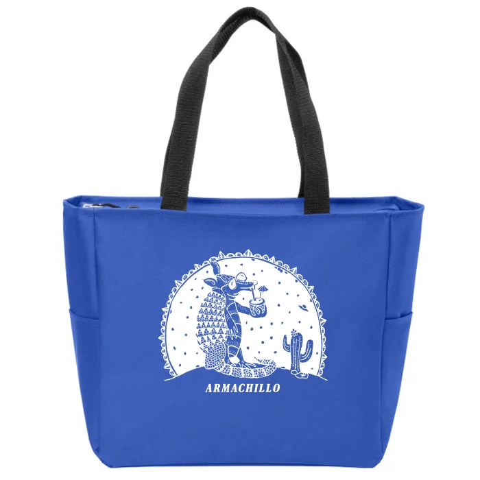 Funny Armadillo Zip Tote Bag