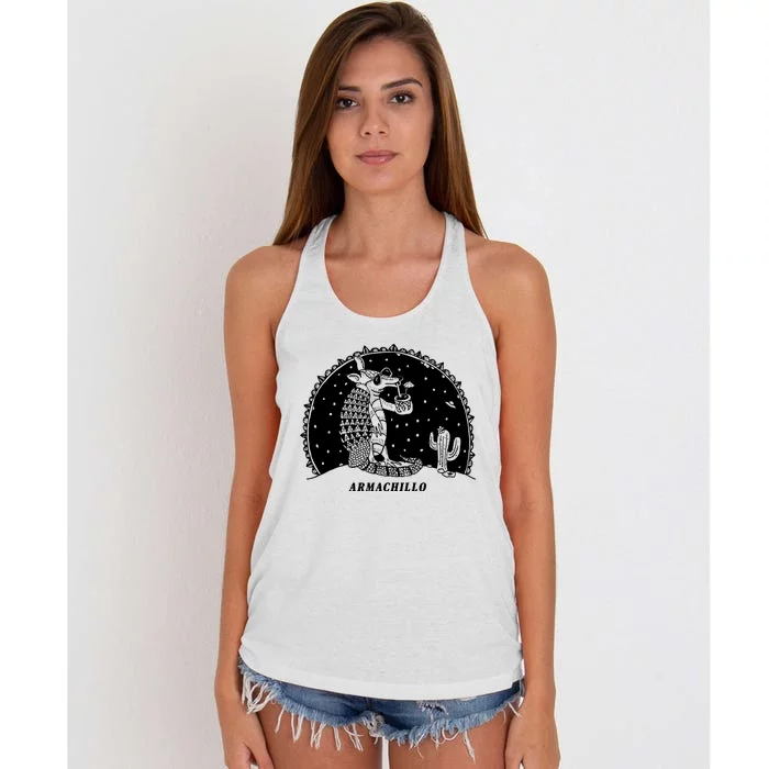 Funny Armadillo Women's Knotted Racerback Tank