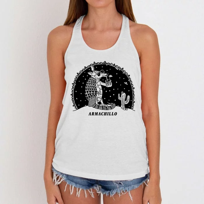 Funny Armadillo Women's Knotted Racerback Tank