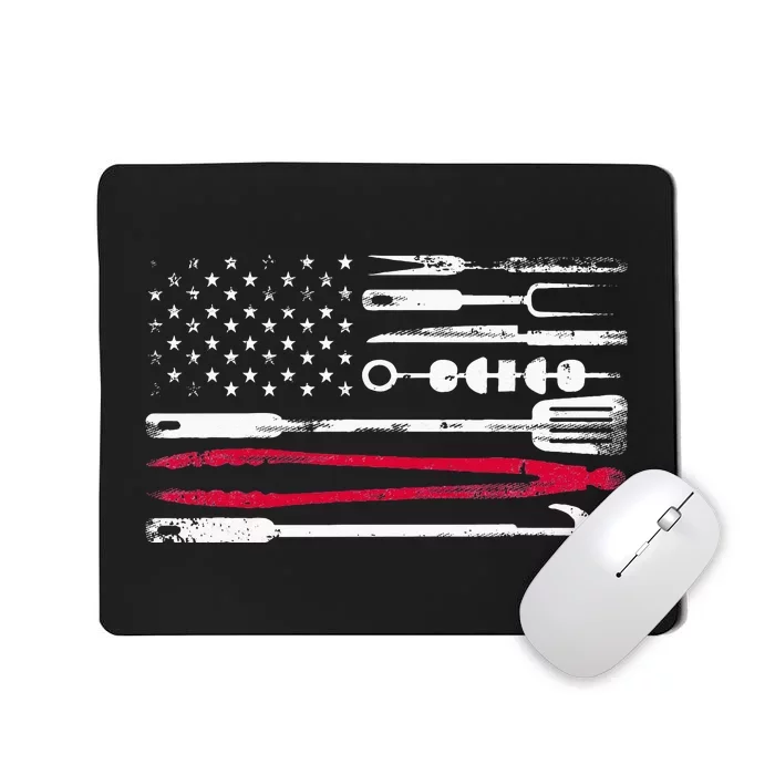 Funny American Flag Grilling Tools BBQ Grill Barbecue Tool Mousepad