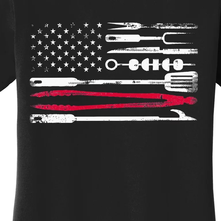 Funny American Flag Grilling Tools BBQ Grill Barbecue Tool Women's T-Shirt