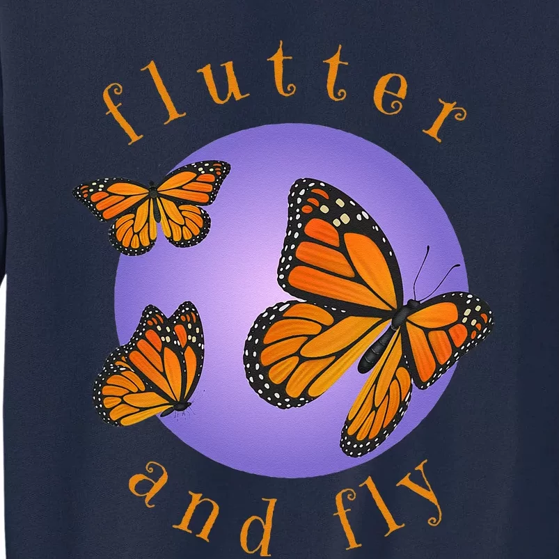 Flutter And Fly Apparel Monarch Butterflies On Glowing Moon Tall Sweatshirt