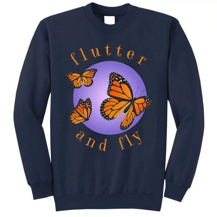 Flutter And Fly Apparel Monarch Butterflies On Glowing Moon Tall Sweatshirt