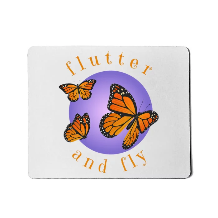 Flutter And Fly Apparel Monarch Butterflies On Glowing Moon Mousepad