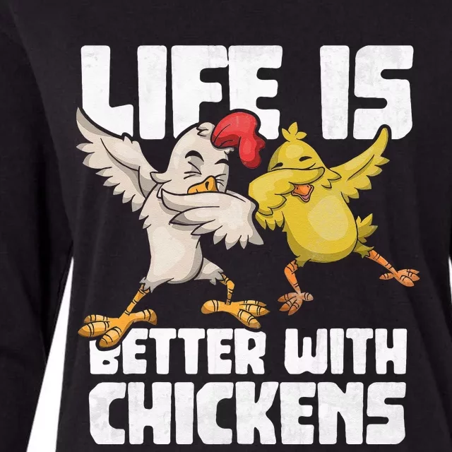 Funny Animal Farmer Kids Dabbing Rooster Dab Hen Chicken Womens Cotton Relaxed Long Sleeve T-Shirt