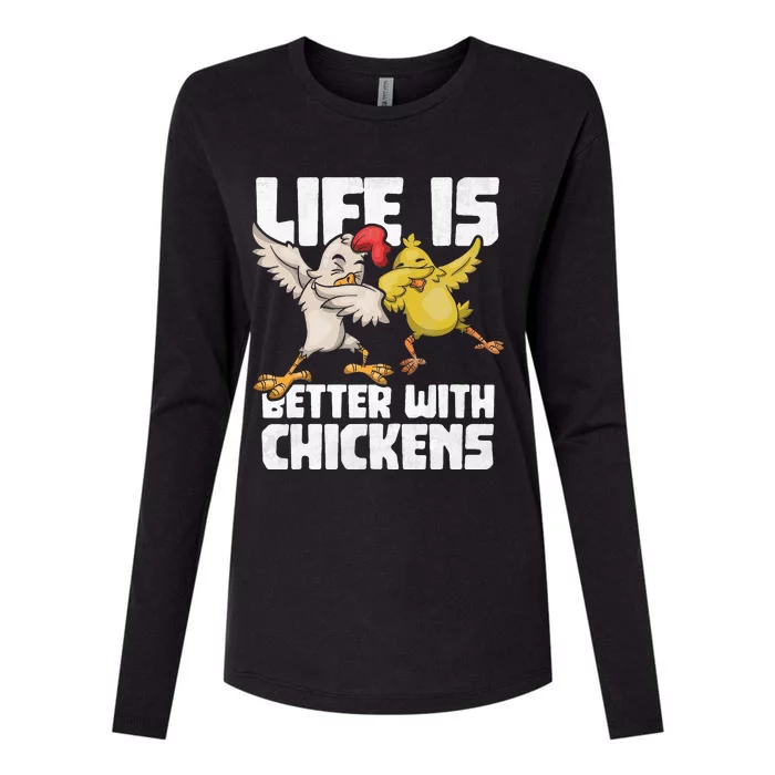 Funny Animal Farmer Kids Dabbing Rooster Dab Hen Chicken Womens Cotton Relaxed Long Sleeve T-Shirt