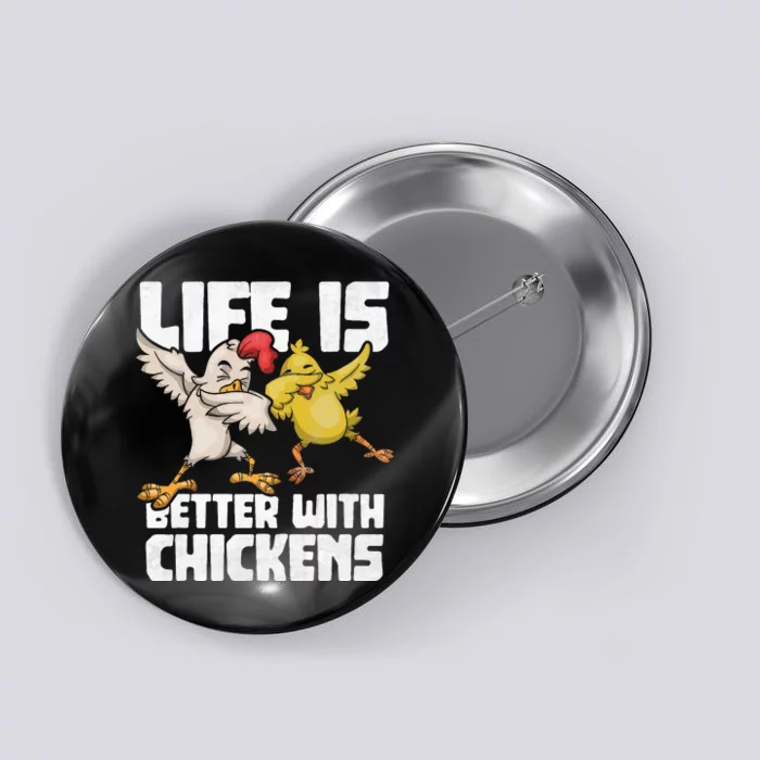 Funny Animal Farmer Kids Dabbing Rooster Dab Hen Chicken Button