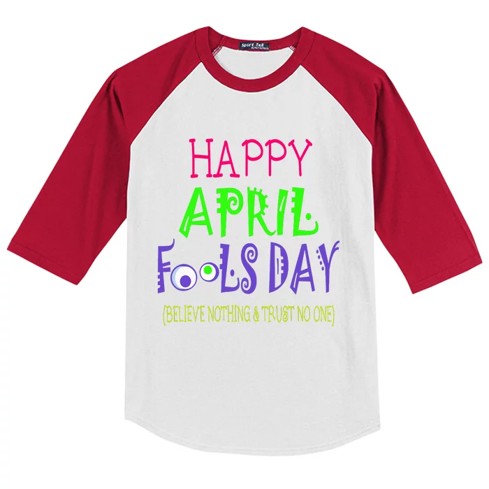 Funny April Fools Day April 1st Joke Pranks Kids Colorblock Raglan Jersey