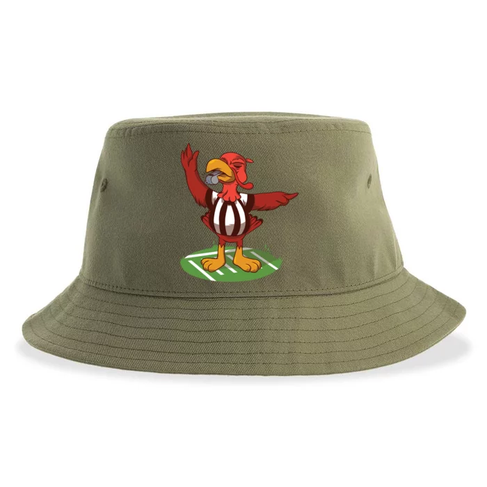 Funny American Football Referee Whitehat Turkey Football Cool Gift Sustainable Bucket Hat