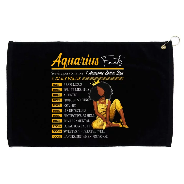 Funny Aquarius Facts Awesome Zodiac Sign Horoscope Birthday Grommeted Golf Towel