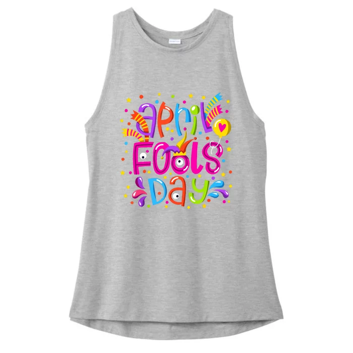 Funny April Fools Day Ladies Tri-Blend Wicking Tank