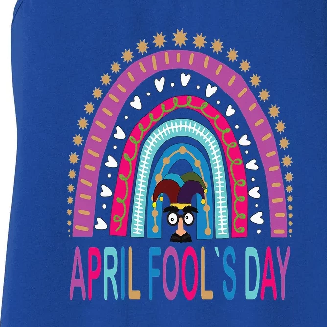 Funny April Fools Day Pranks Kit 1st April Jokes Women's Racerback Tank