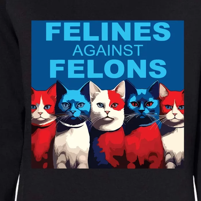 Felines Against Felons Womens California Wash Sweatshirt