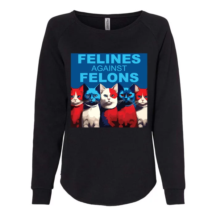 Felines Against Felons Womens California Wash Sweatshirt